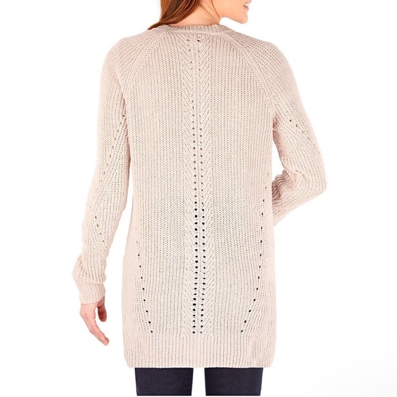 Members Mark Open-Front Cardigan Knit Sweater Oatmeal/tan woman’s  size medium - Picture 2 of 8